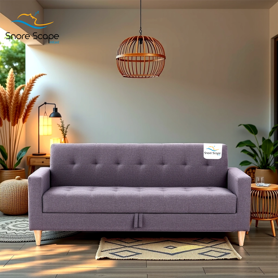Snore Scape Fabric 3 Seater Sofa with Hidden Storage